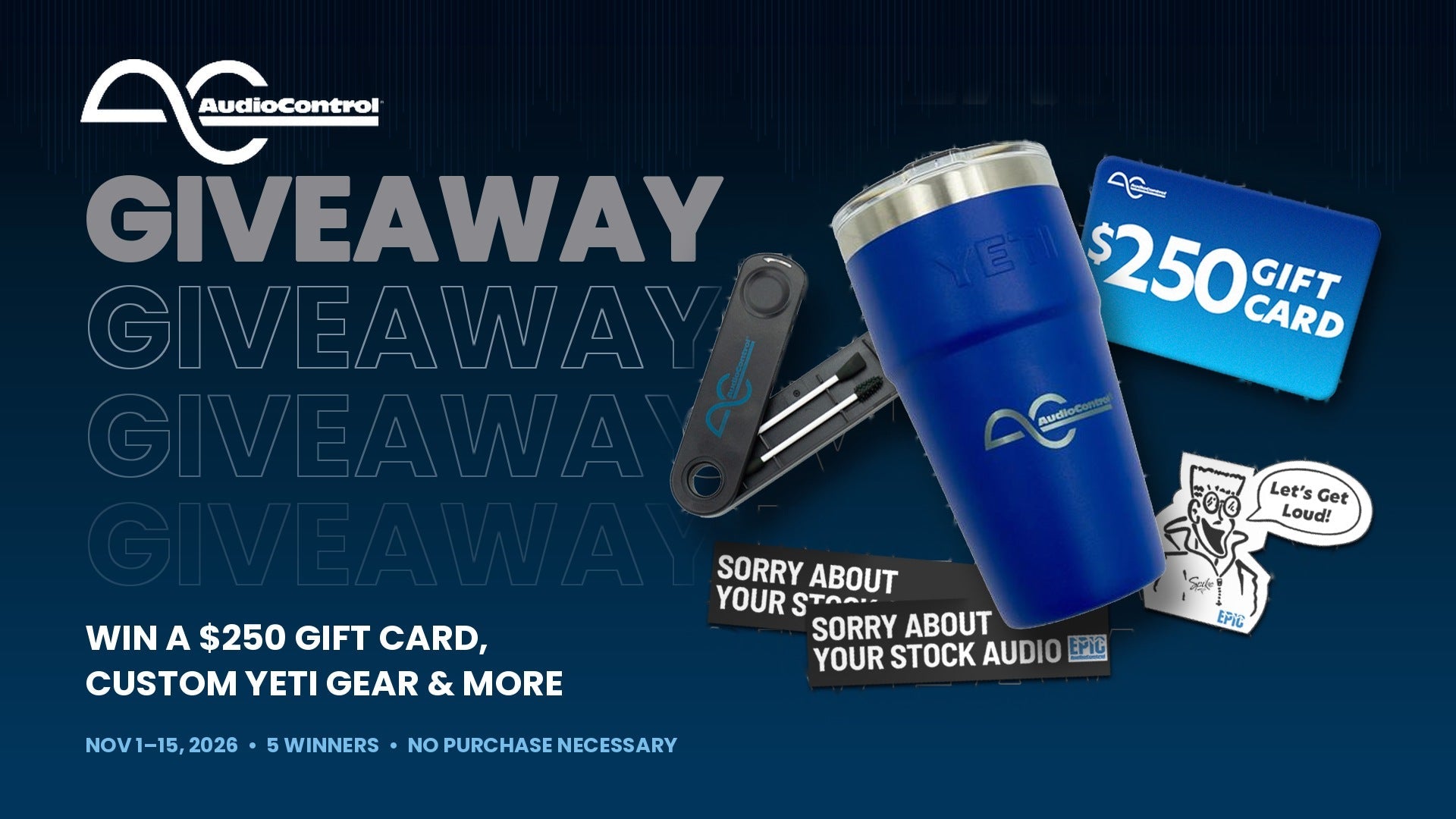 AudioControl Giveaway: Win a $250 AudioControl Gift Card, Custom YETI Gear, and More