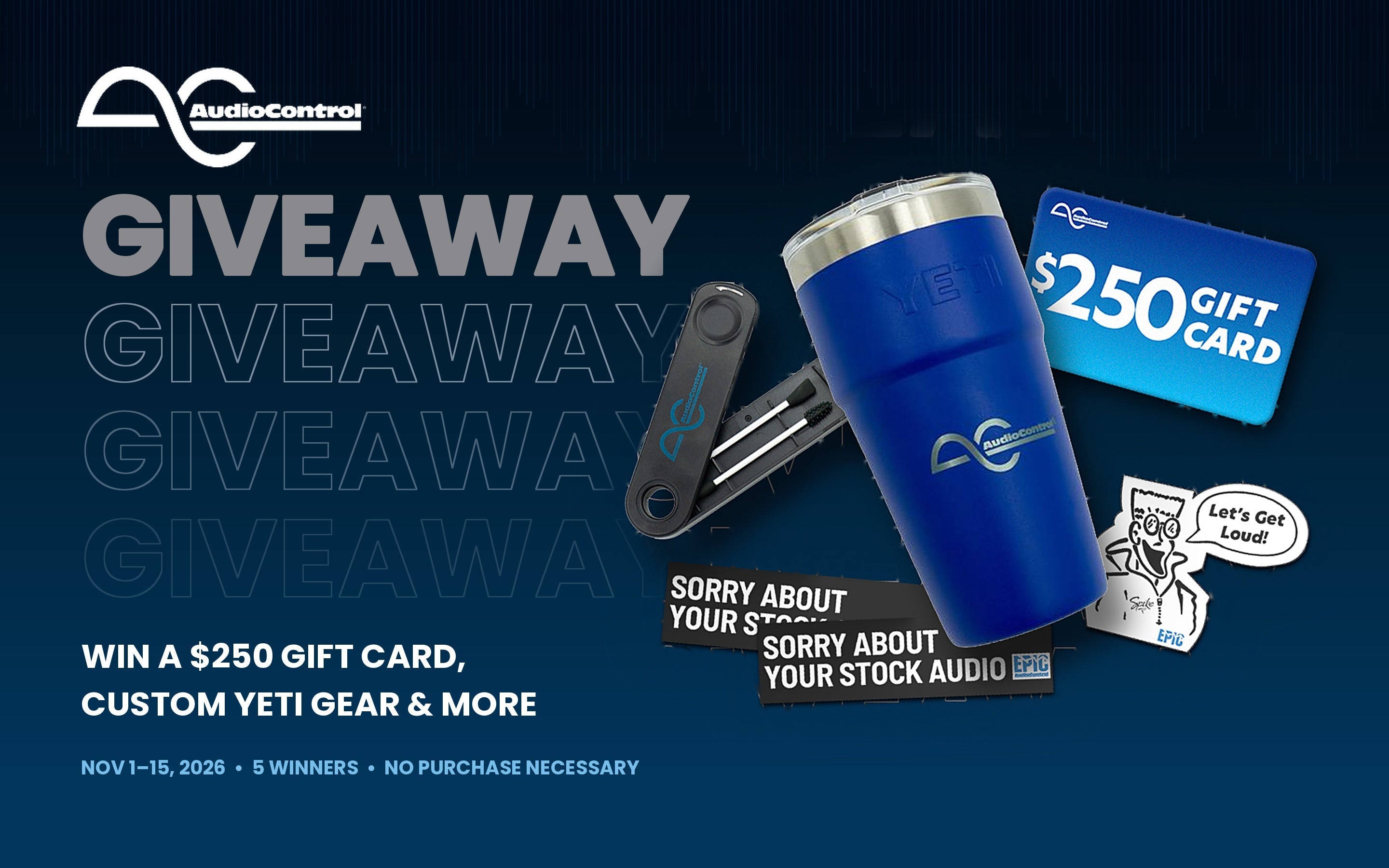 AudioControl Giveaway: Win a $250 AudioControl Gift Card, Custom YETI Gear, and More