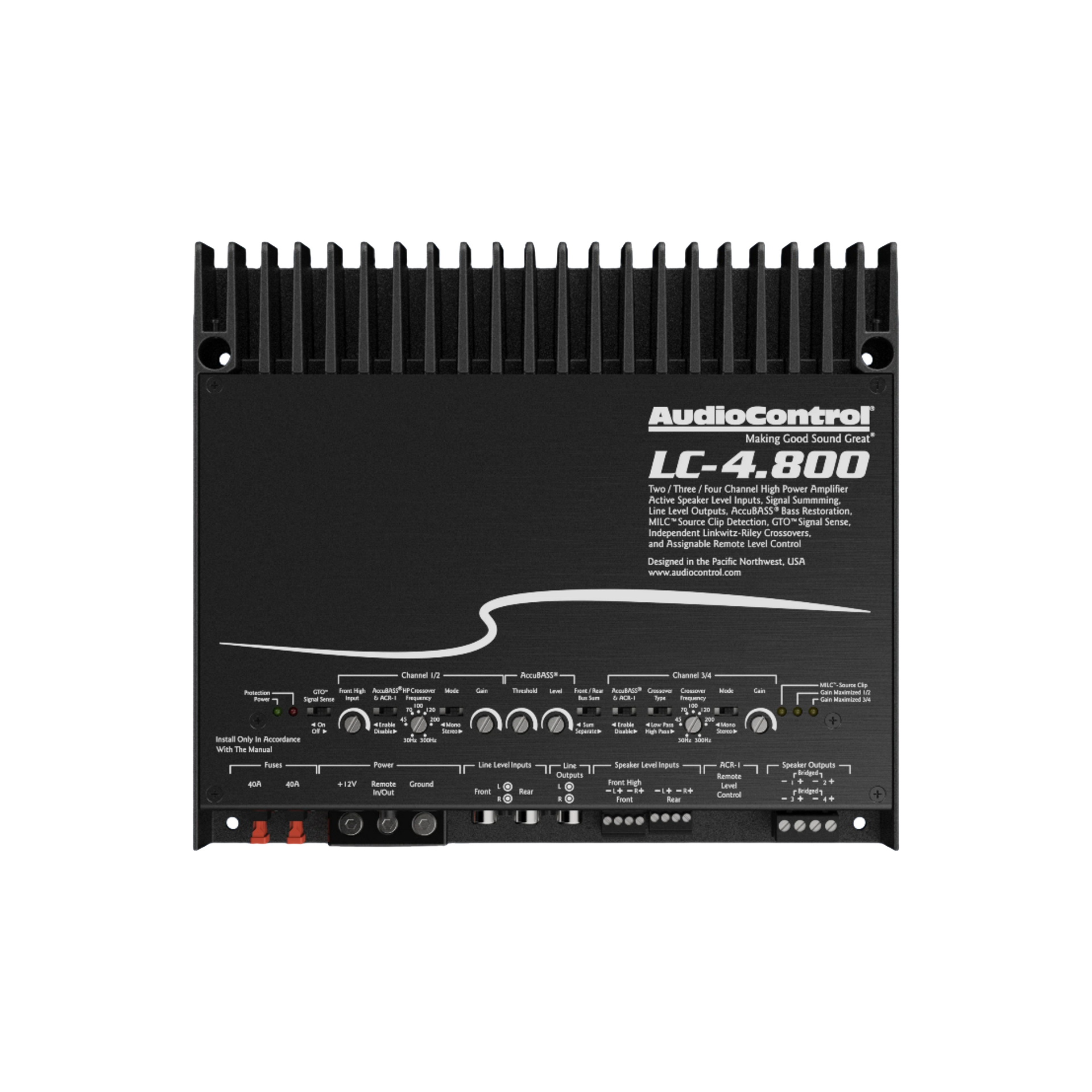 LC-4.800 High-Power 4-Channel DSP Matrix Car Audio Amplifier w