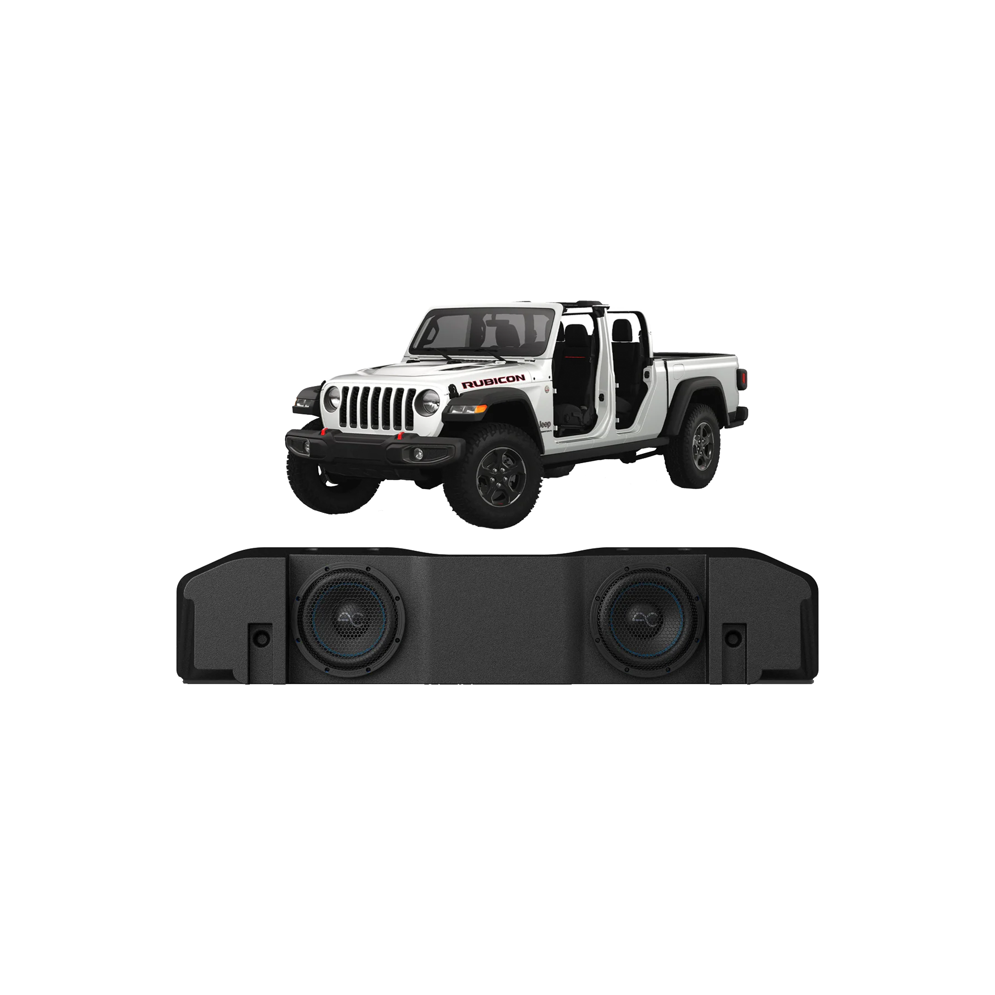 TXJTD8 Jeep Gladiator JT (2020-24) Under Seat Dual 8" Ported Loaded Subwoofer Enclosure