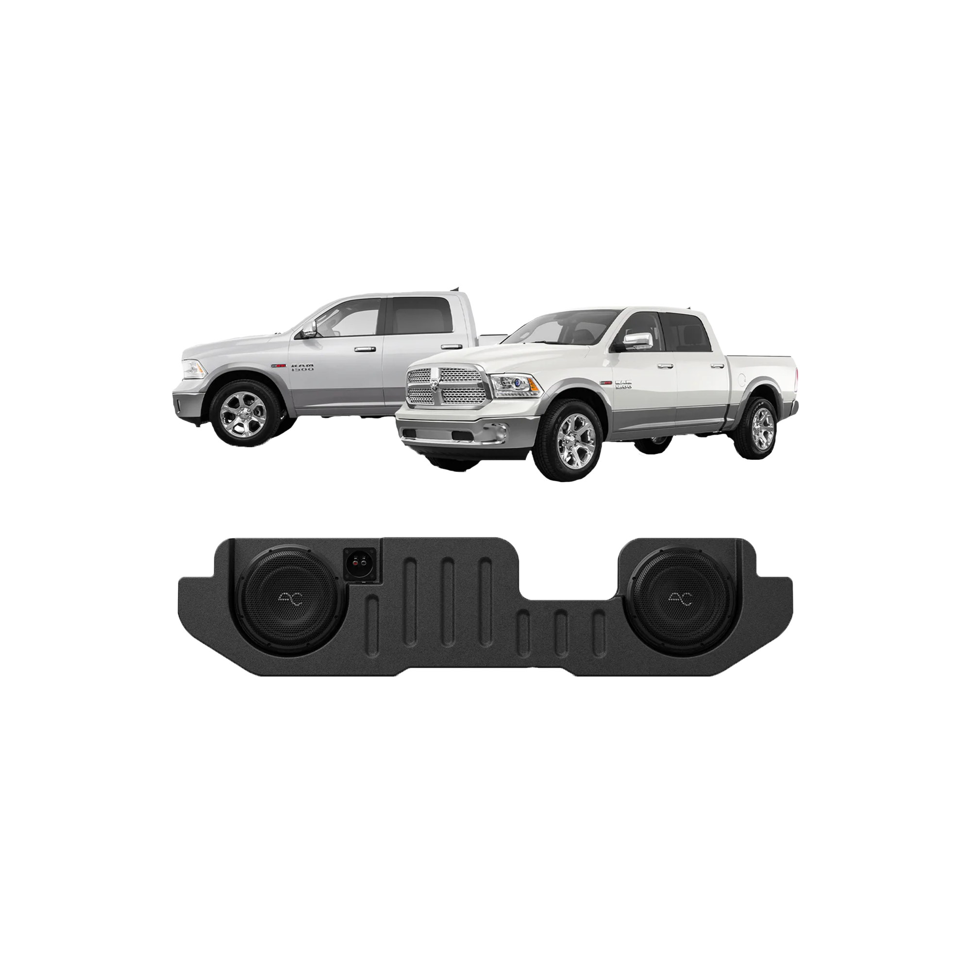 TXRM02D10 RAM Truck (2002-2025) Under Seat Dual 10" Sealed Loaded Subwoofer Enclosure