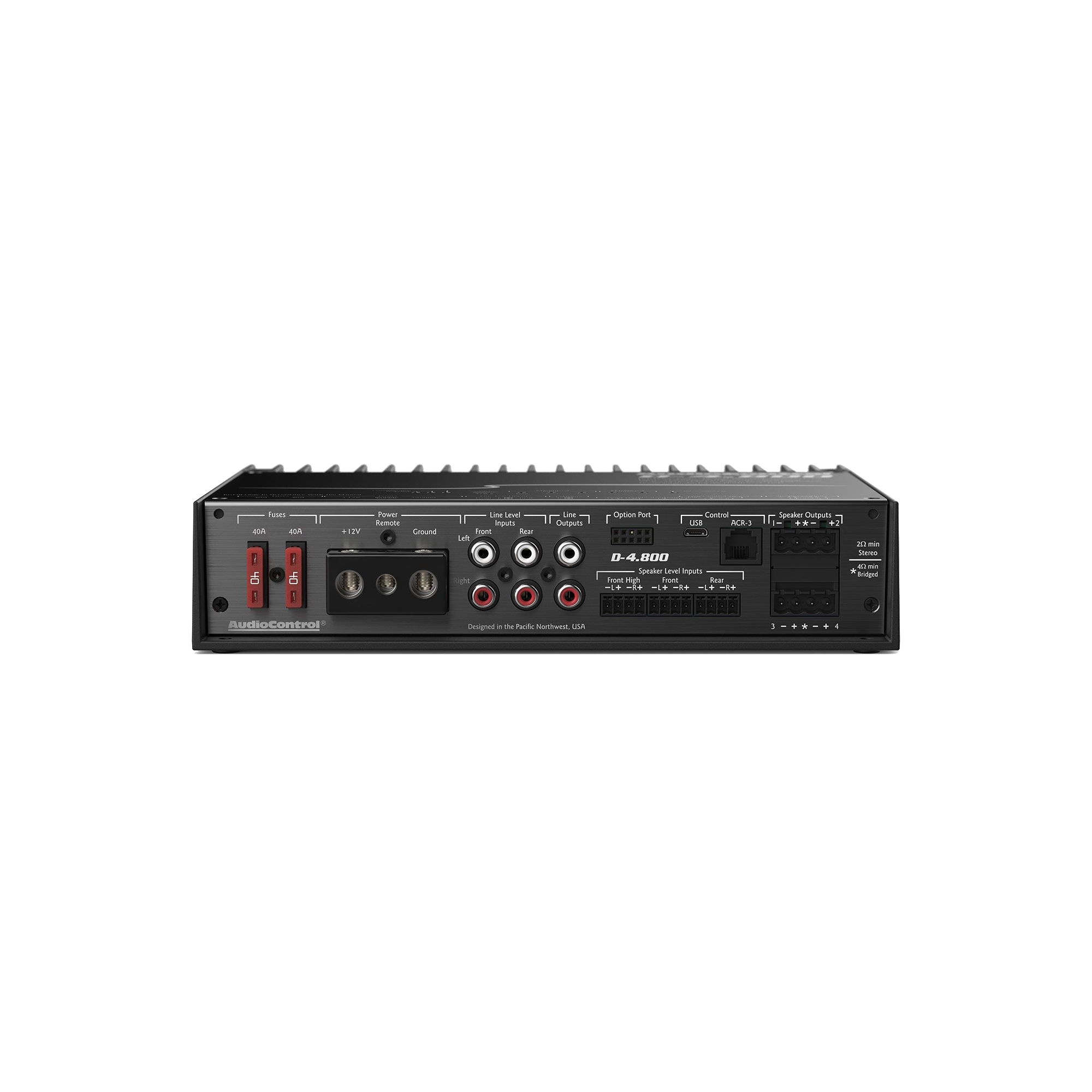 D-4.800 High-Power 4-Channel DSP Matrix Amplifier w/AccuBASS