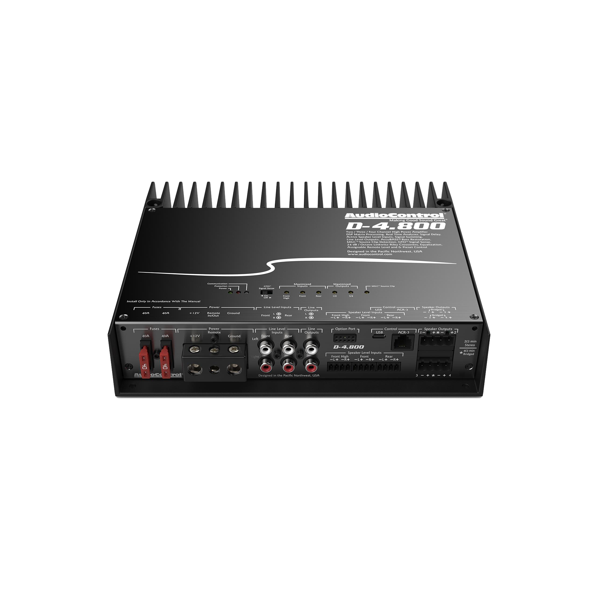 D-4.800 High-Power 4-Channel DSP Matrix Amplifier w/AccuBASS