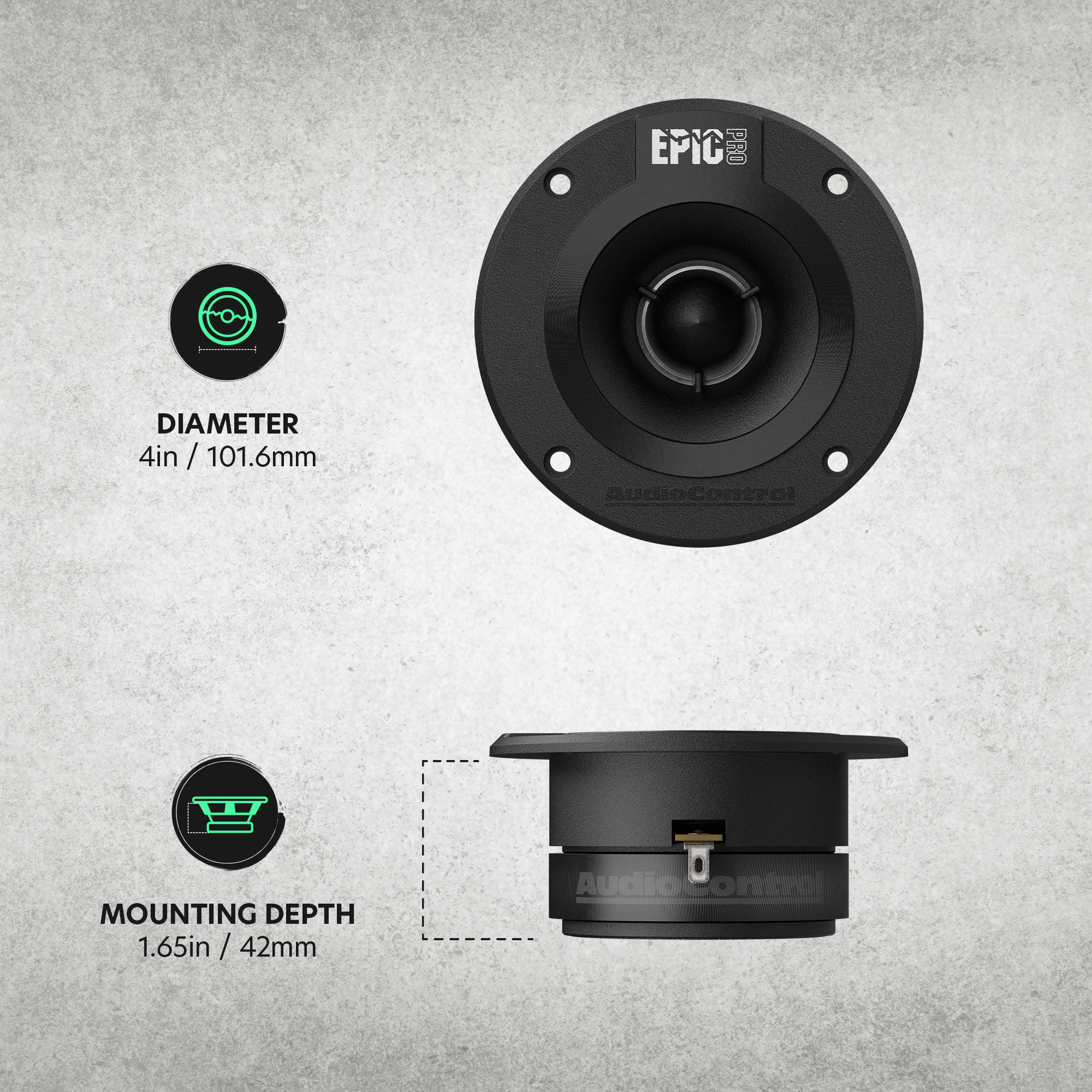 EPICPRO4T 4" Bullet Tweeters, 80W RMS, 4 Ohms (Pair)