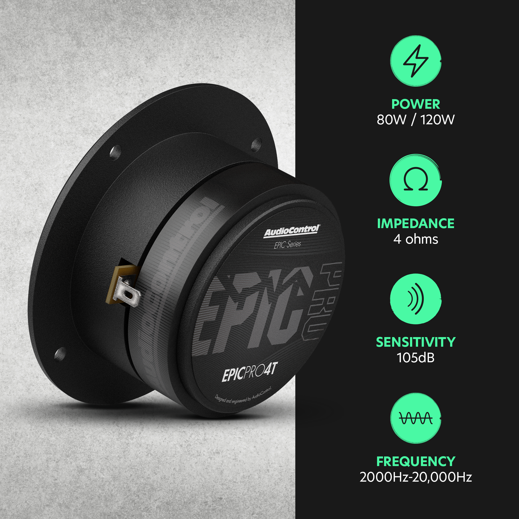 EPICPRO4T 4" Bullet Tweeters, 80W RMS, 4 Ohms (Pair)