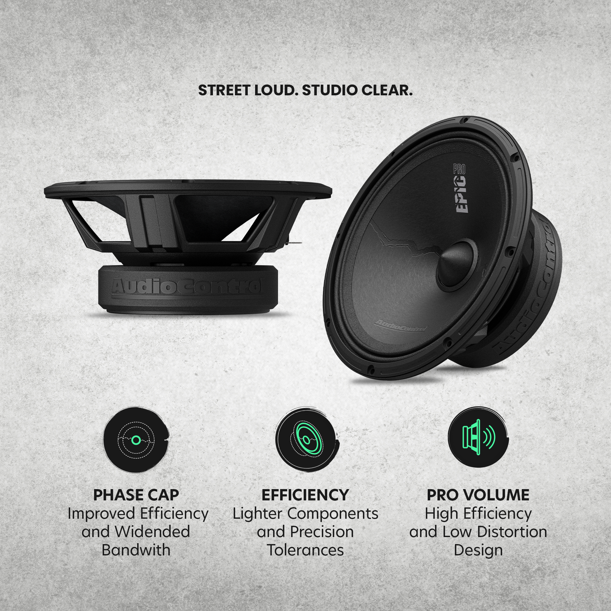 EPICPRO8X 8" Midrange Speakers, 250W RMS, 4 Ohms (Pair)