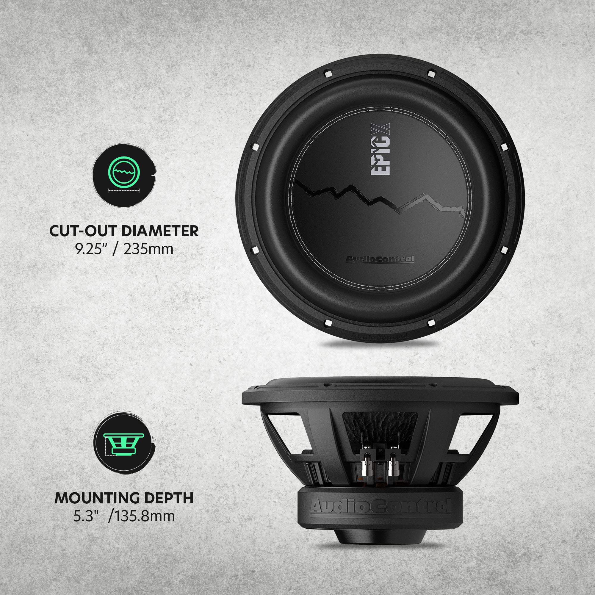 EPICX Series 10" Dual Voice Coil Subwoofer, 500W RMS, Dual 2/4 Ohms