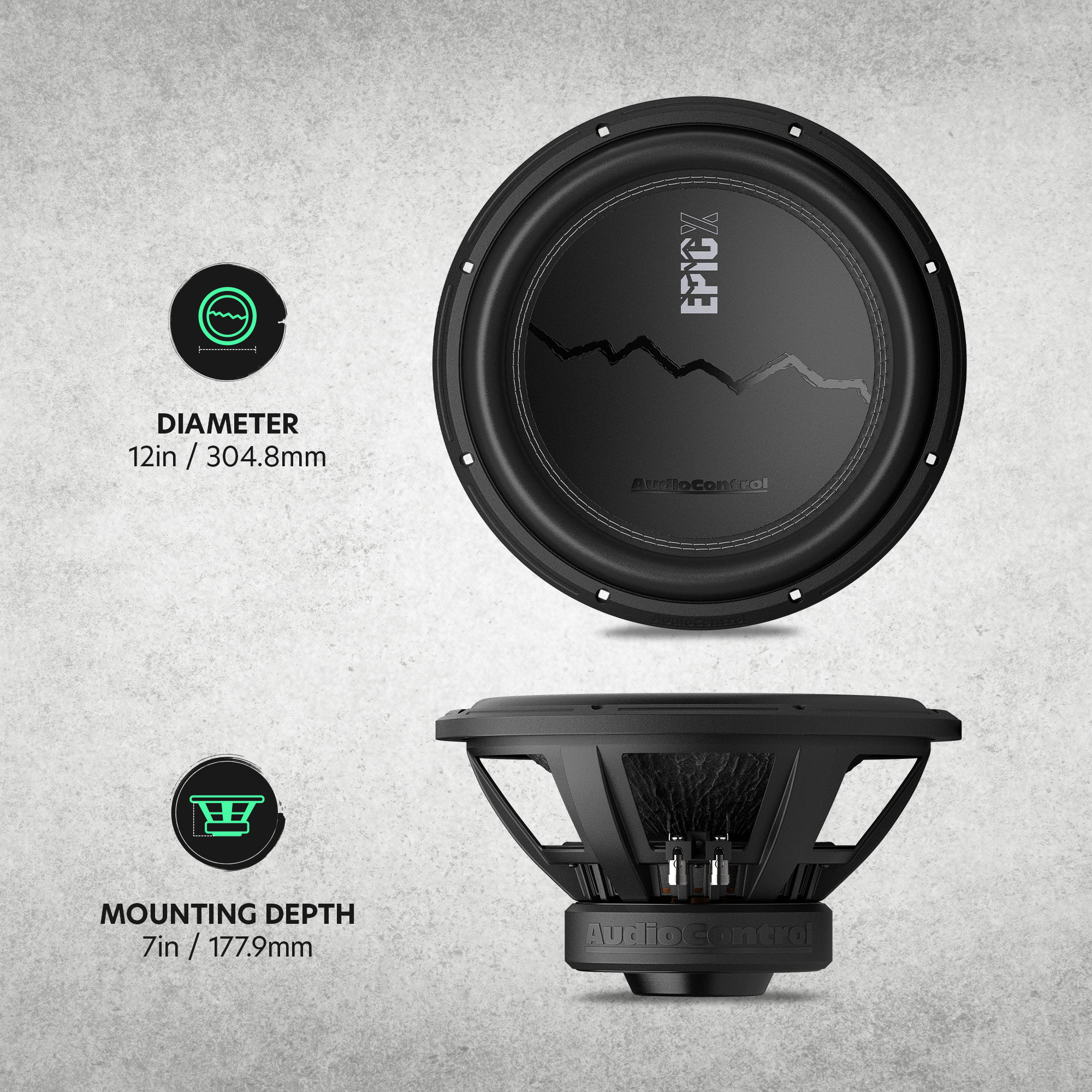 EPICX Series 12" Dual Voice Coil Subwoofer, 500W RMS, Dual 2/4 Ohms