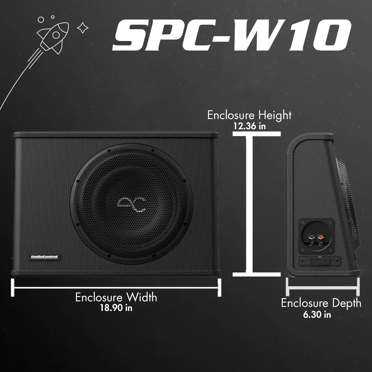 Space Series Sealed Wedge Subwoofer Enclosure, 400W RMS | 10" 12"