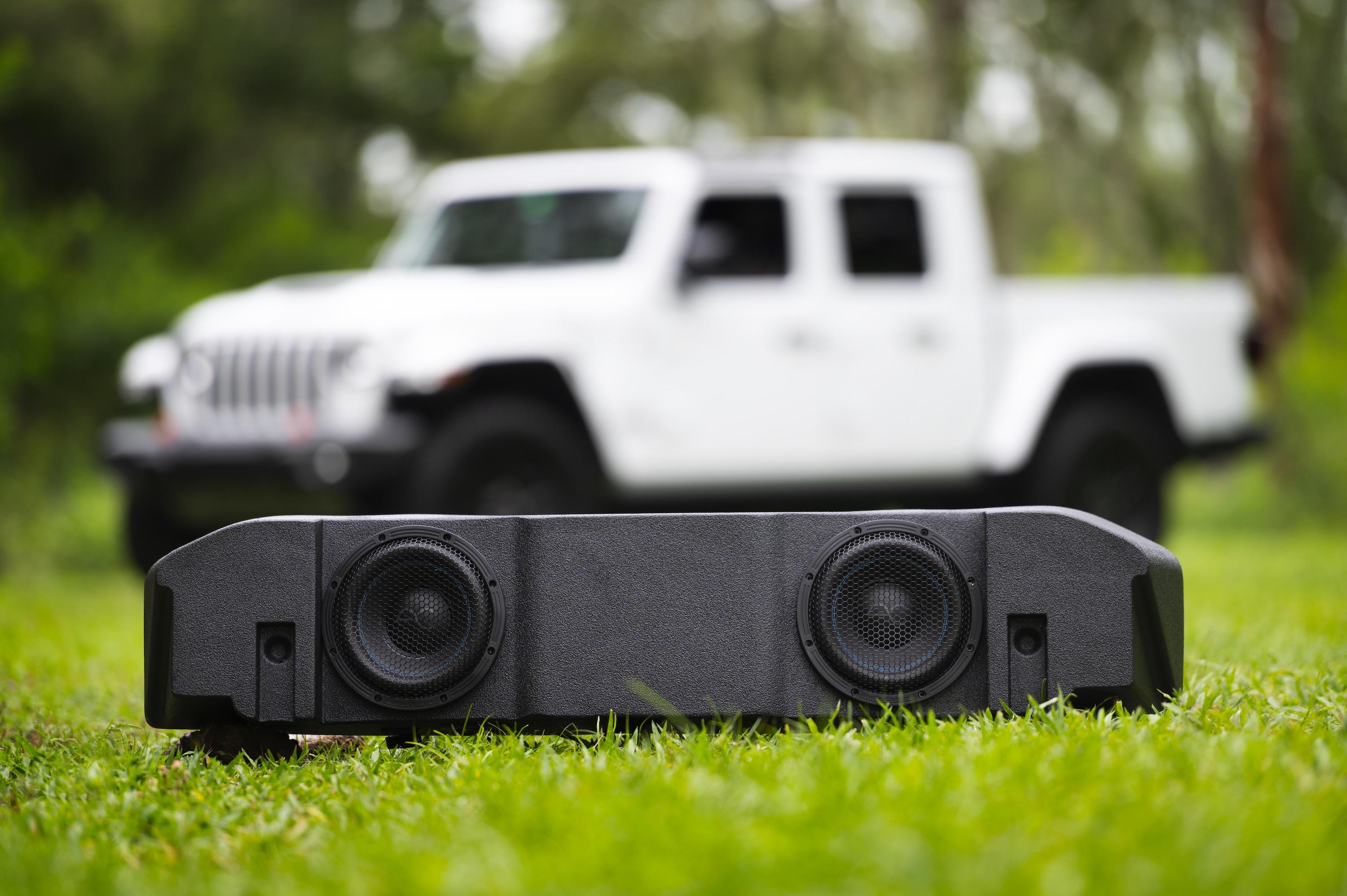 TXJTD8 Jeep Gladiator JT (2020-24) Under Seat Dual 8" Ported Loaded Subwoofer Enclosure