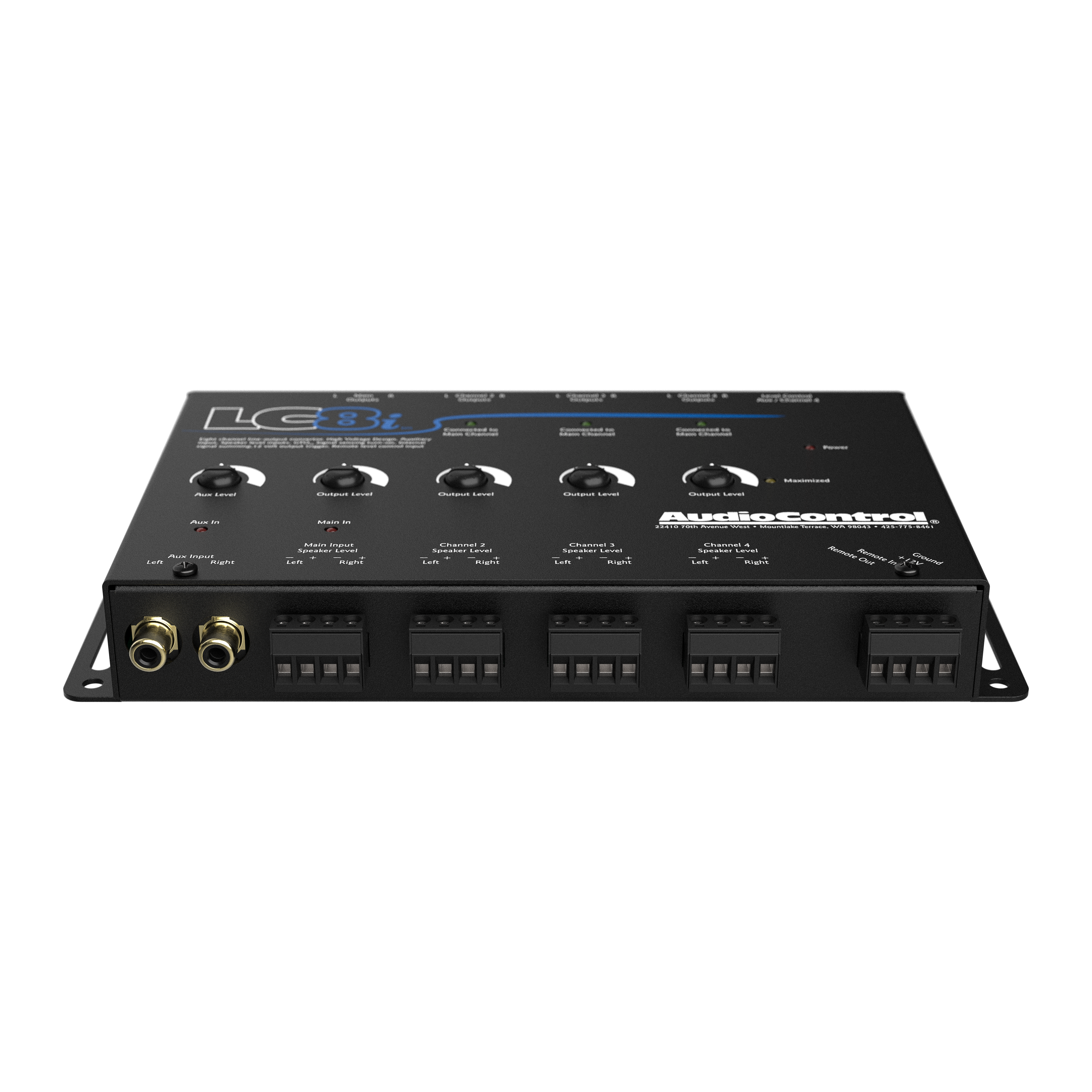 LC8i Black 8-Channel Line Output Converter with Auxiliary Input