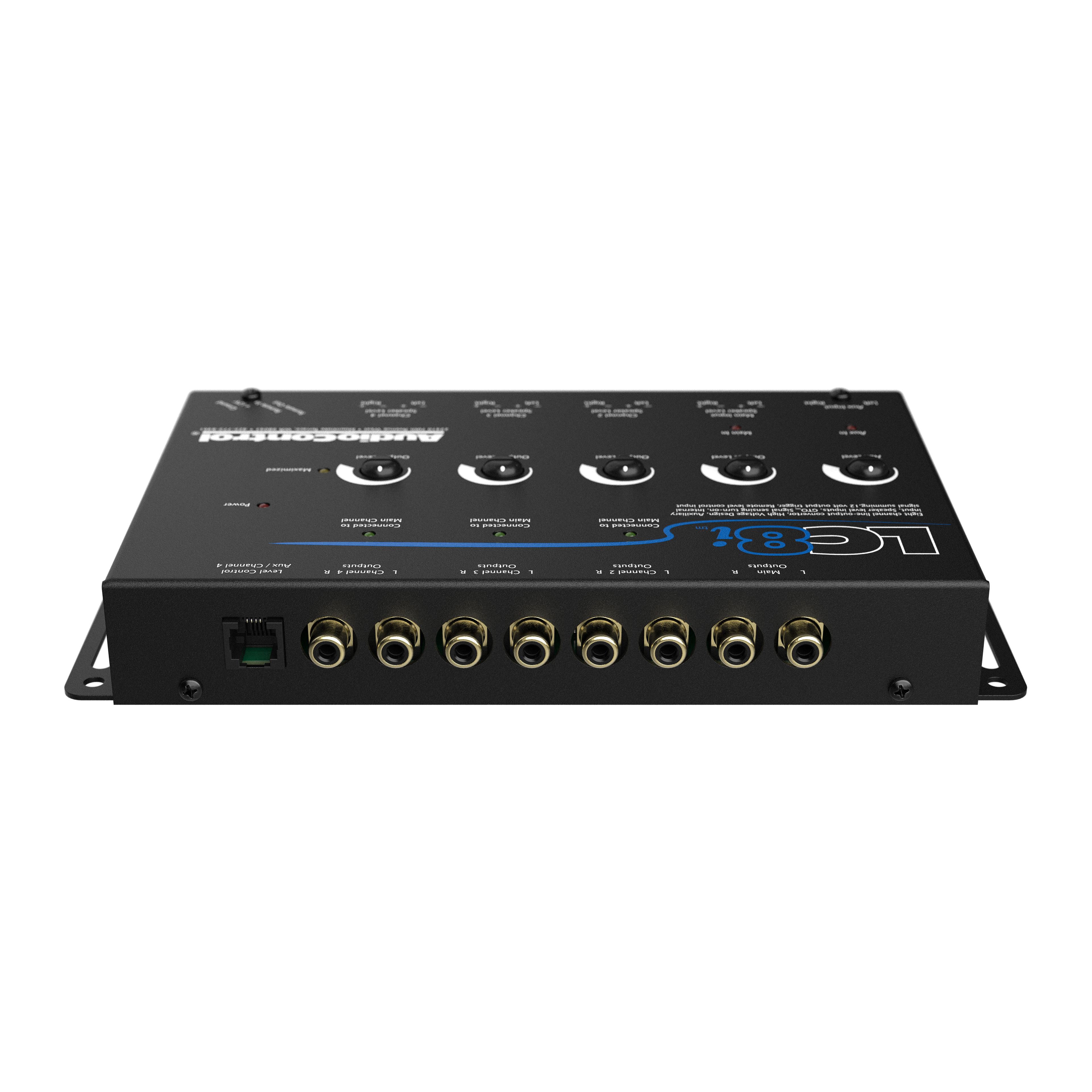 LC8i Black 8-Channel Line Output Converter with Auxiliary Input